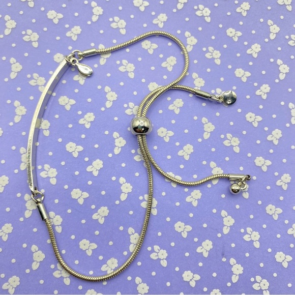 Silver Tone Slider Bracelet - Picture 4 of 7